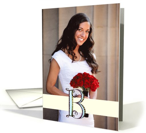 Whimsical B Monogram Blank Photo Insert card (992623)