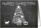 Merry Christmas Rustic Chalkboard School House Look card