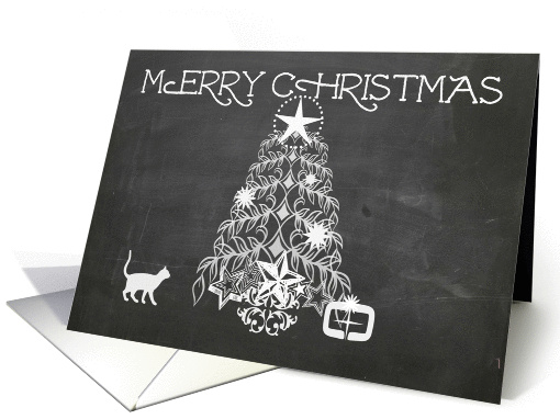 Merry Christmas Rustic Chalkboard School House Look card (993737)