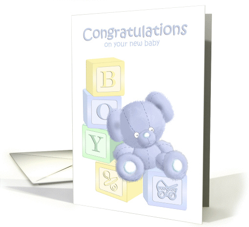 Congratulations on your new baby boy card (115671)