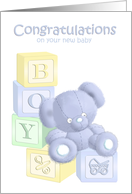 Congratulations on your new baby boy card