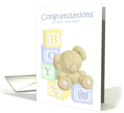 Congratulations on your new baby boy card (115679)