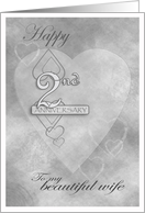 2nd Wedding Anniversary Beautiful Wife card