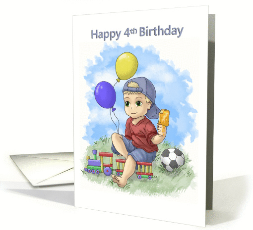 Happy 4th Birthday card (130543)