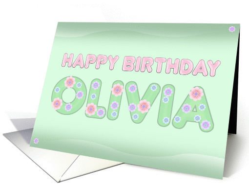 Happy Birthday Olivia card (97043)
