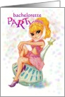 Sexy Genie Sitting Bottle Lamp Bachelorette Pajama Party Invitations card