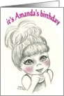 Birthday Card or Party Invitation for Amanda card
