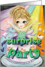 It’s a Surprise Party ! Girl Jumping Out of Cake card