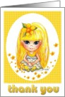 Daisy Girl Picnic Thank You Thanks YELLOW FLOWERS HAPPY SPRING card