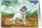 English Springer Spaniel or Mixed Breed Dog Canine Fine Art Blank Card