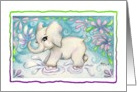 Jungle Birthday Party Invitation Big Eyed Elephant Splash card