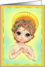 Baby Angel Praying Jesus Child Teary Eyed Portrait card