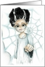 Halloween Creepy Bride Pointing Finger Monster Lady Woman card