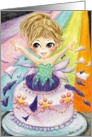 Girl Jumping Out of Magic Surprise Party Cake card