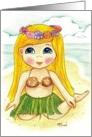 Wahini Hula Girl at the Ocean Beach card