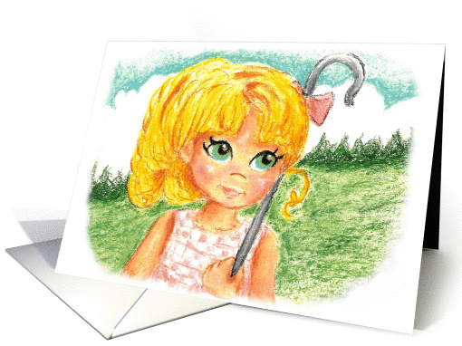 Daydreaming Little Bo Peep Lost Her Sheep card (100628)