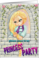 Please Come to my PRINCESS PARTY Rapunzel Tower card