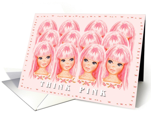 THINK PINK power in numbers Breast Cancer Awareness card (102049)