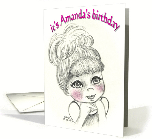 Birthday Card or Party Invitation for Amanda card (102221)
