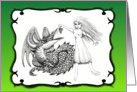 Fair Maiden Holding Cluster of Grapes for Winged Dragon GREEN card