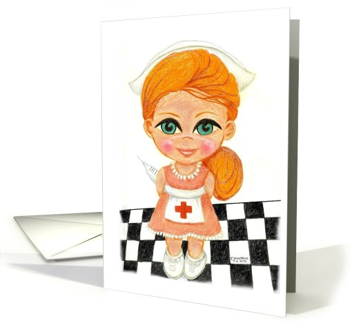 Mischievous Nurse GET WELL OR ELSE with Needle Shot card (107085)