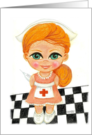 Mischievous Nurse GET WELL OR ELSE with Needle Shot card