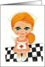 Mischievous Nurse GET WELL OR ELSE with Needle Shot card