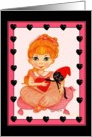 I Heart Love You Valentine Girl Little Miss Muffet and Spider card