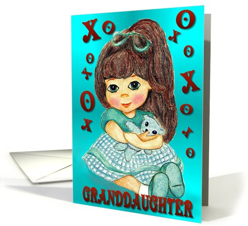 Kisses and Hugs GRANDDAUGHTER Any All Occasion card (109959)