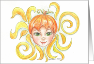 Pumpkin Head Get Well Feel Better Greeting Thinking of You card