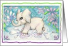 Elephant Making A Splash Baby Shower or Birth Announcement card