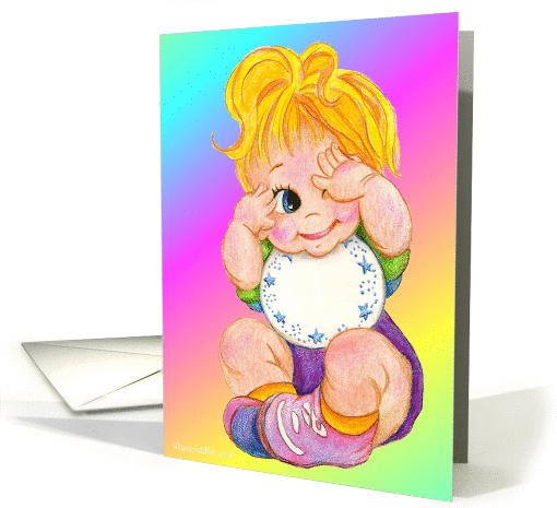 Invitation for Baby Tot Toddler Birthday Party Rainbow Girl card