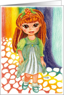 Little Big Eyed Rainbow Irish Girl What’s New St. Patrick’s Day card