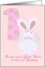 Happy 1st Birthday Great Niece Bun card