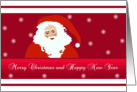 Merry Christmas and Happy New Year Santa card