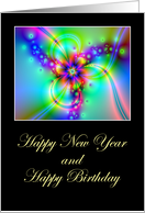 Happy New Year and Happy Birthday card
