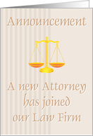 Announcement of a new attorney card