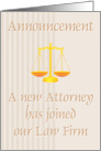 Announcement of a new attorney card