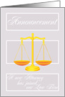 Announcement of a new attorney card