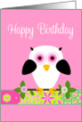 Happy Birthday Owl on a String card