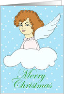 Merry Christmas Angel in Cloud card