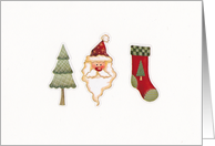 Christmas Trio Tree Santa Stocking card