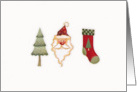 Christmas Trio Tree Santa Stocking card