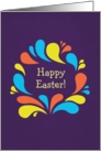 Funky Colorful Swirls Happy Easter card