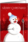 Happy Singing Snowman Christmas card