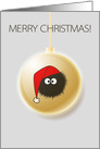 Dazzled Bug On Christmas Ball Merry Christmas card