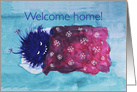 Watercolor Evil Bug In Bed Welcome Home card