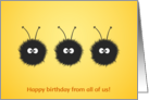 Three Dazzled Bugs birthday card