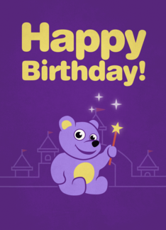 Purple Cartoon Teddy...