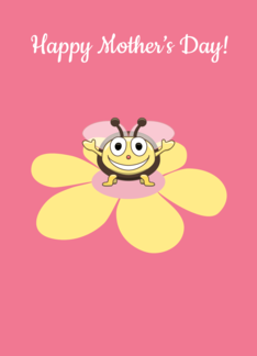 Happy Cartoon Bee on...